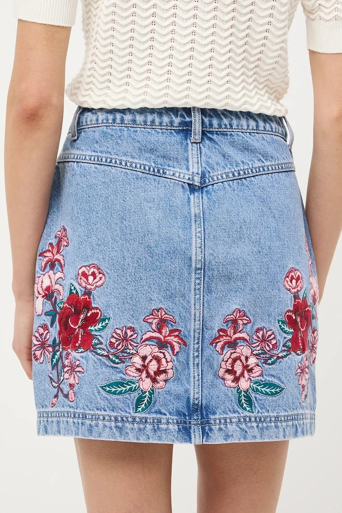 Pamuklu denim etek Medicine