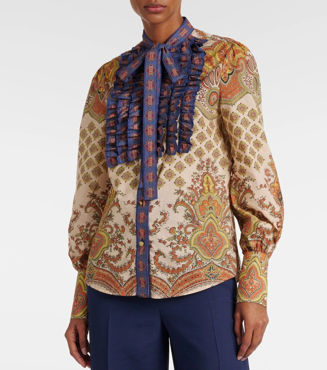 Valentino - Voyage Imaginaire ruffled cotton shirt