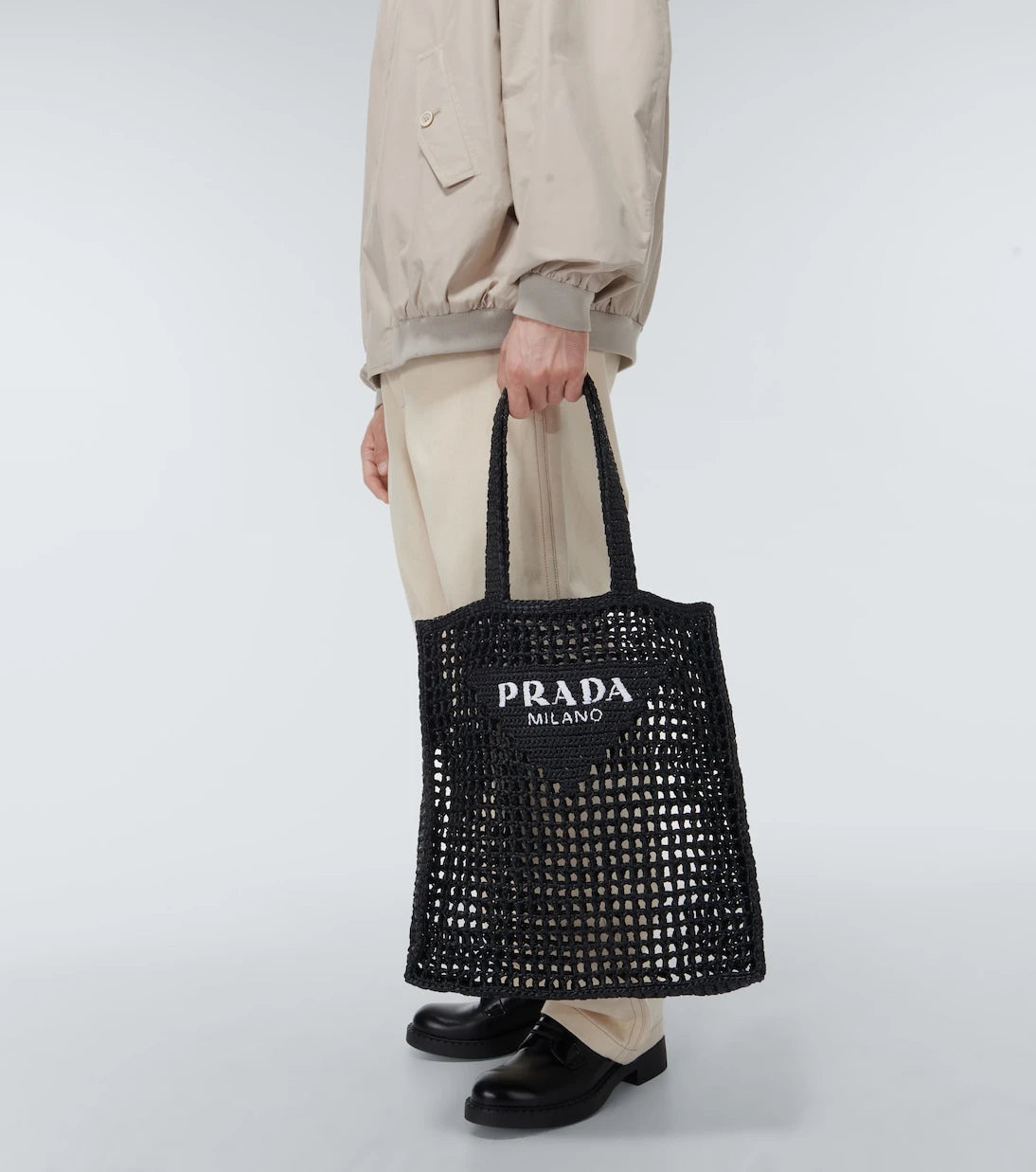 Prada - Logo crochet tote bag