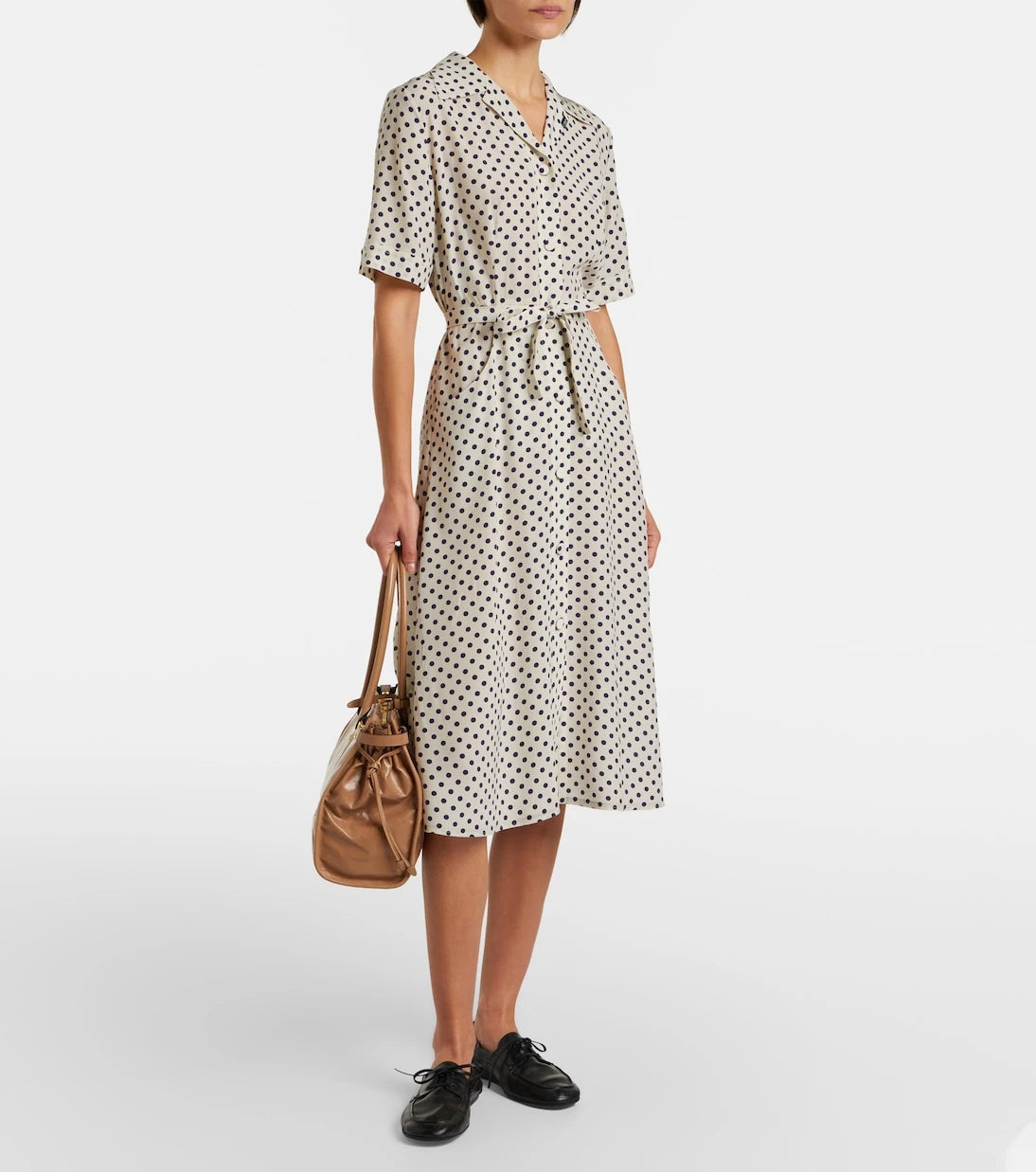 Prada - Polka-dot silk shirt dress