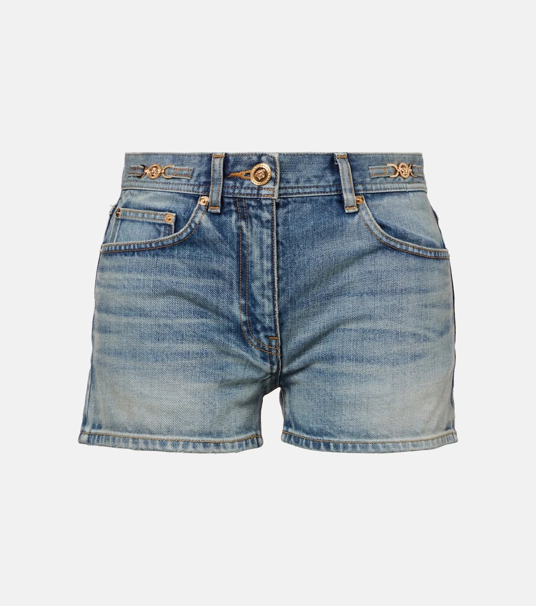 Versace - Mid-rise denim shorts