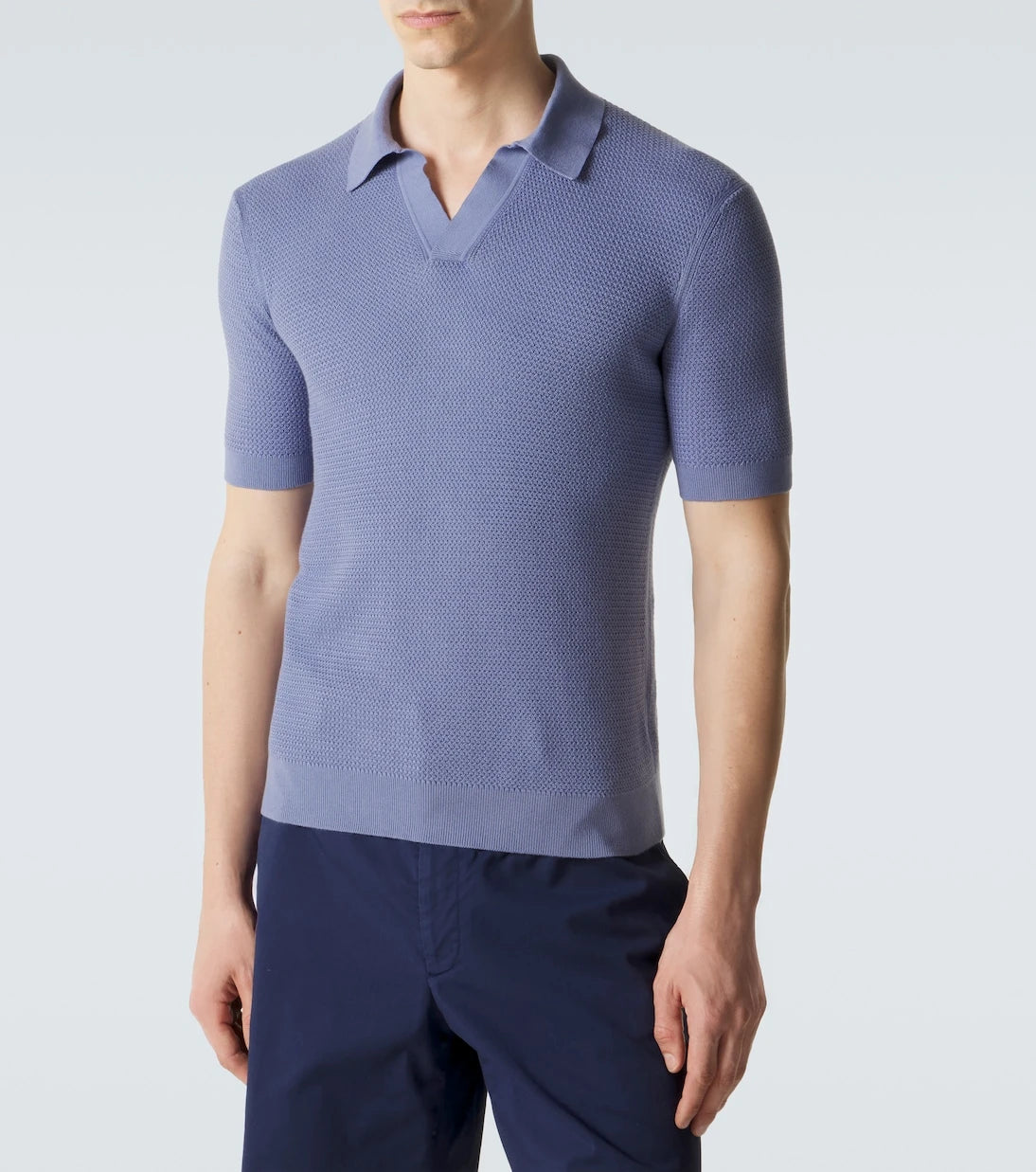 Zegna - Knitted cotton polo shirt