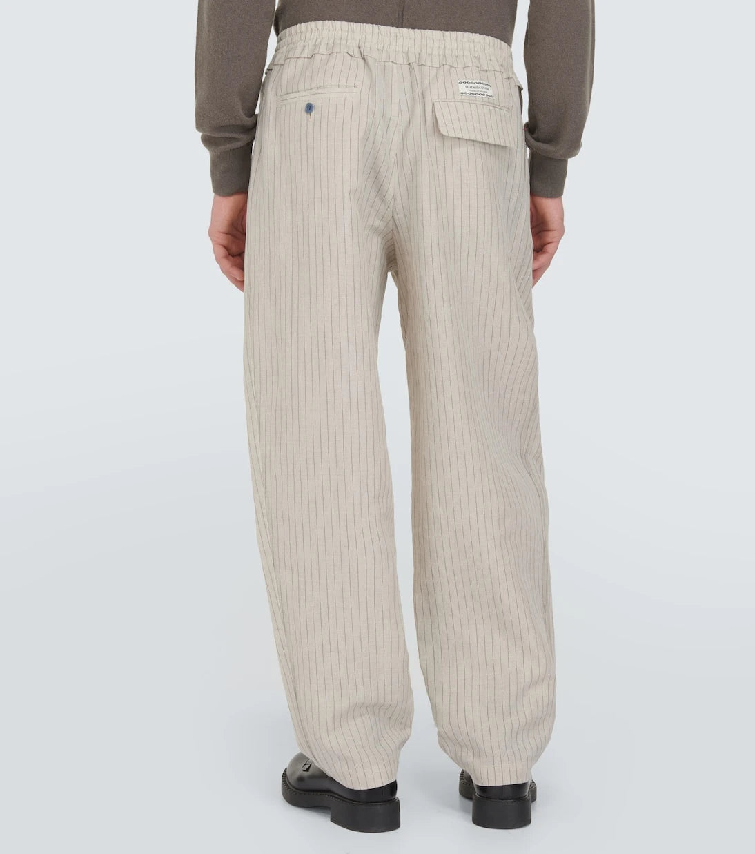 Undercover - Pinstripe wool and linen wide-leg pants