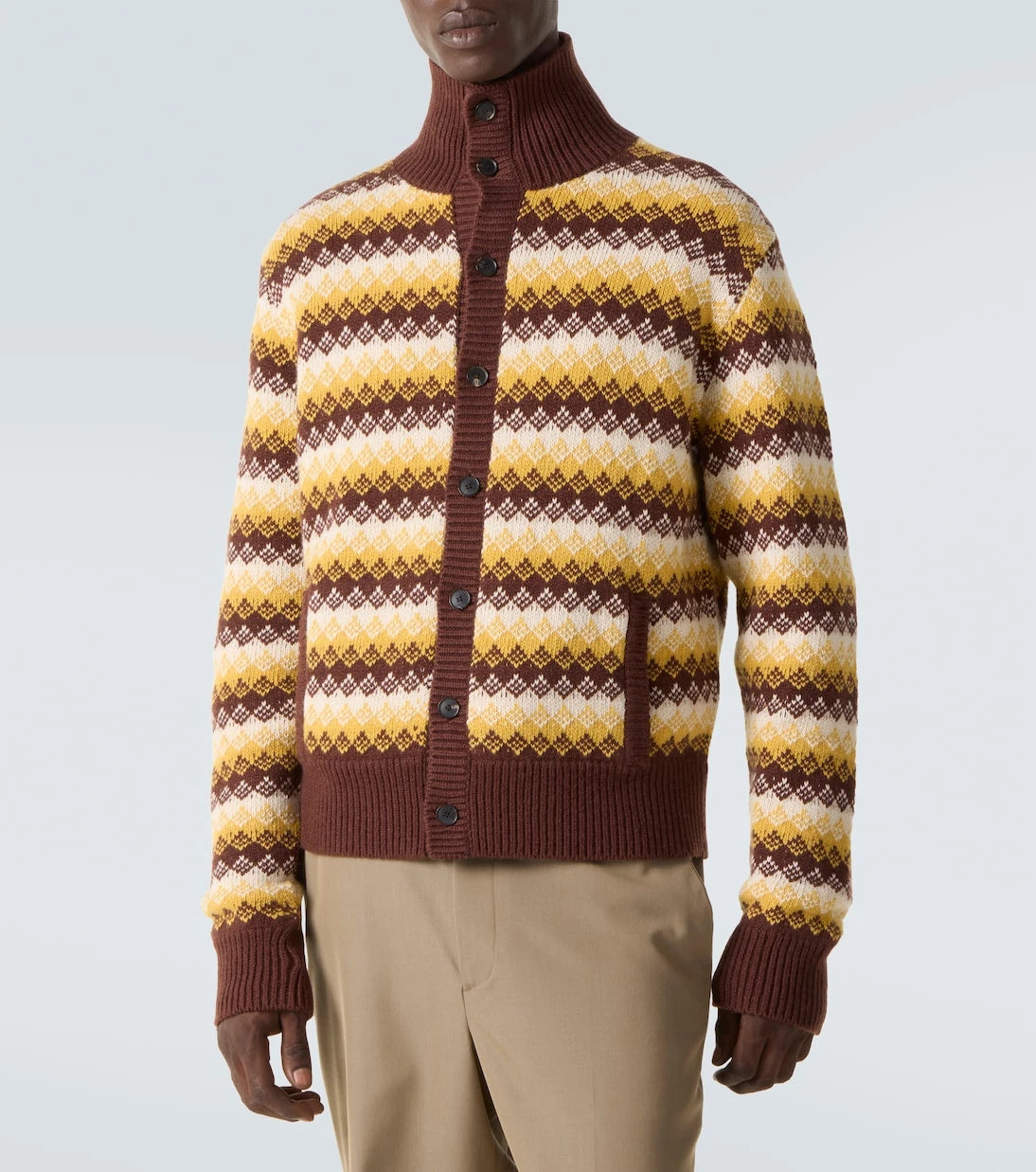 Auralee - Cashmere and wool jacquard cardigan
