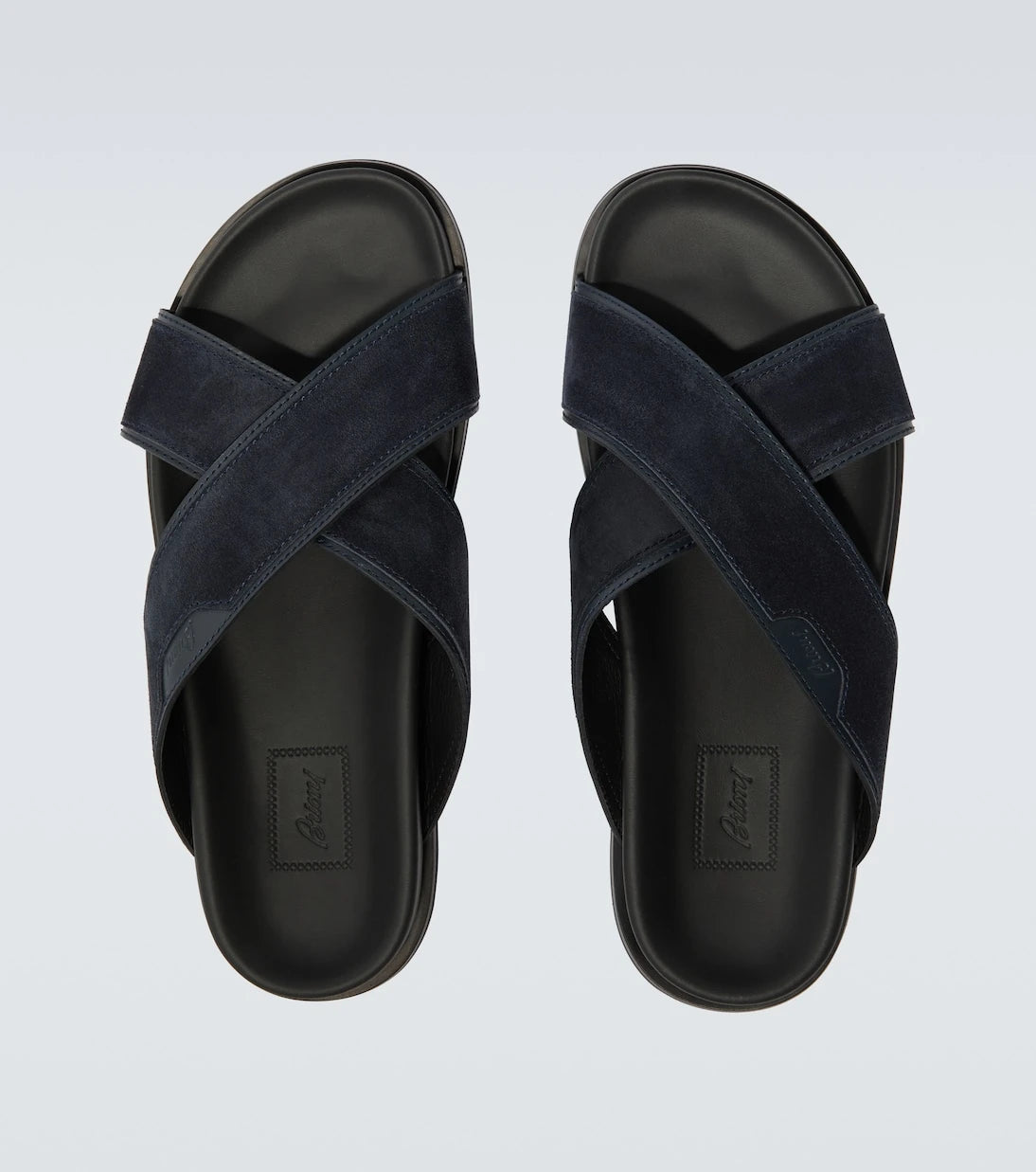 Brioni - Leather-trimmed suede sandals