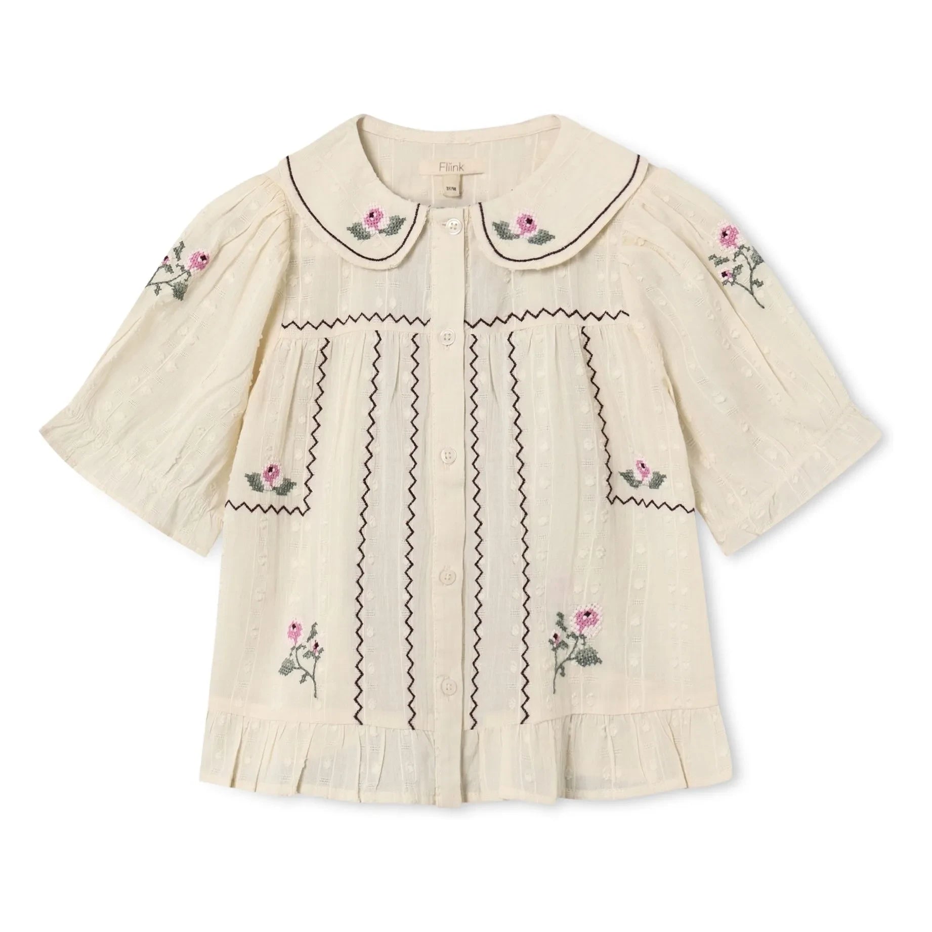 Fliink - Blouse Dobby Flowers | Ecru