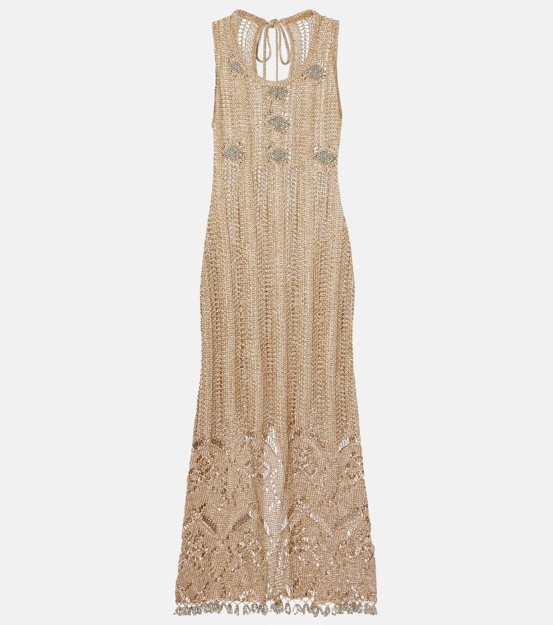 Rabanne - Crochet embellished midi dress
