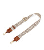 Beige Leather and Canvas Logo Bag Strap