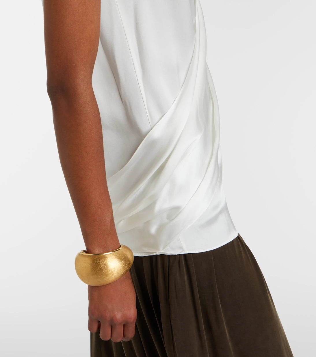 Balmain - Draped halterneck silk top