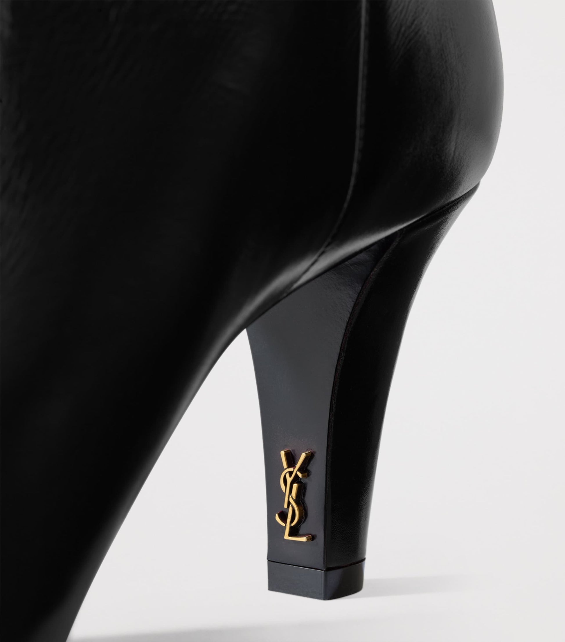 Saint Laurent Black Patent Leather Jill Knee-High Boots 75