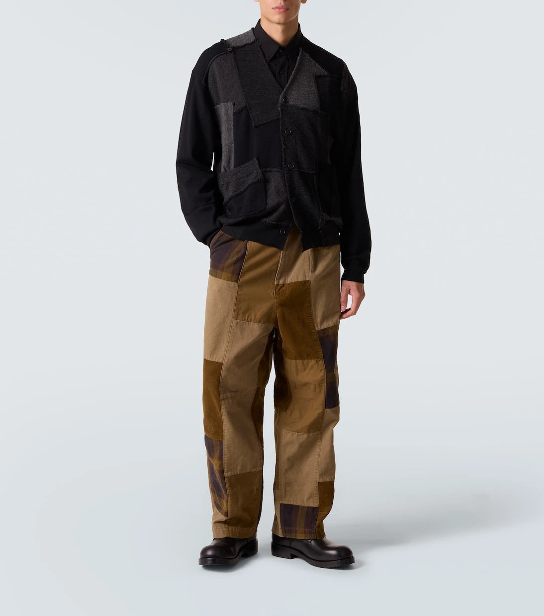 Comme des Garçons Homme - Yama işi pamuklu, geniş paçalı pantolon