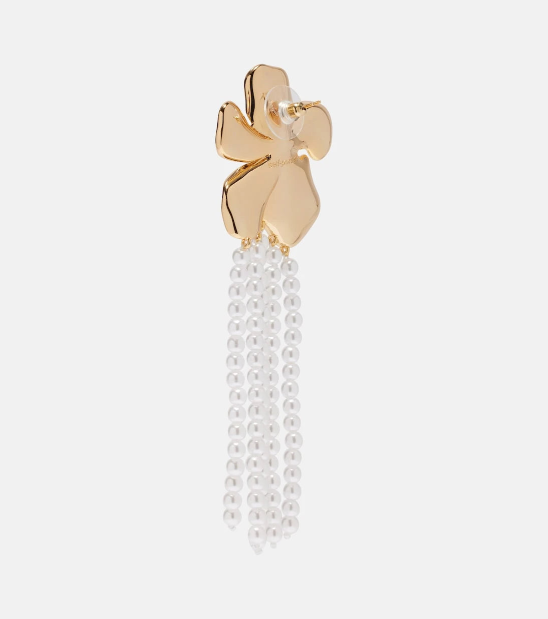 Self-Portrait - Embellished faux pearl drop earrings