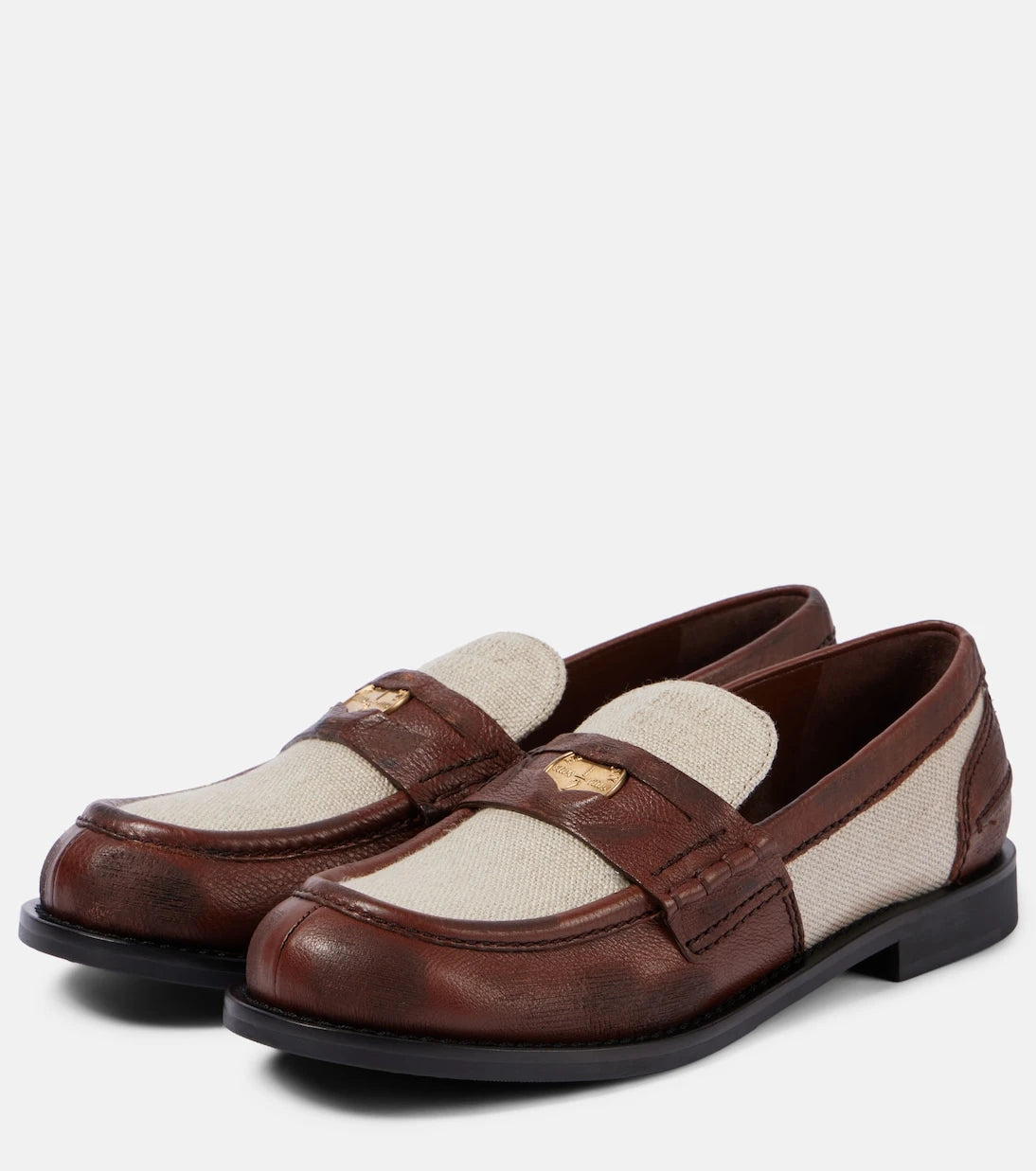 Miu Miu - Logo leather-trimmed loafers