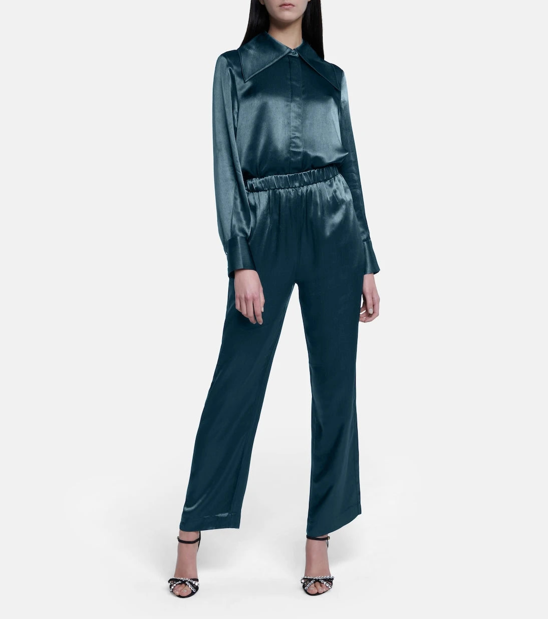 CO - Oversized textured satin blouse