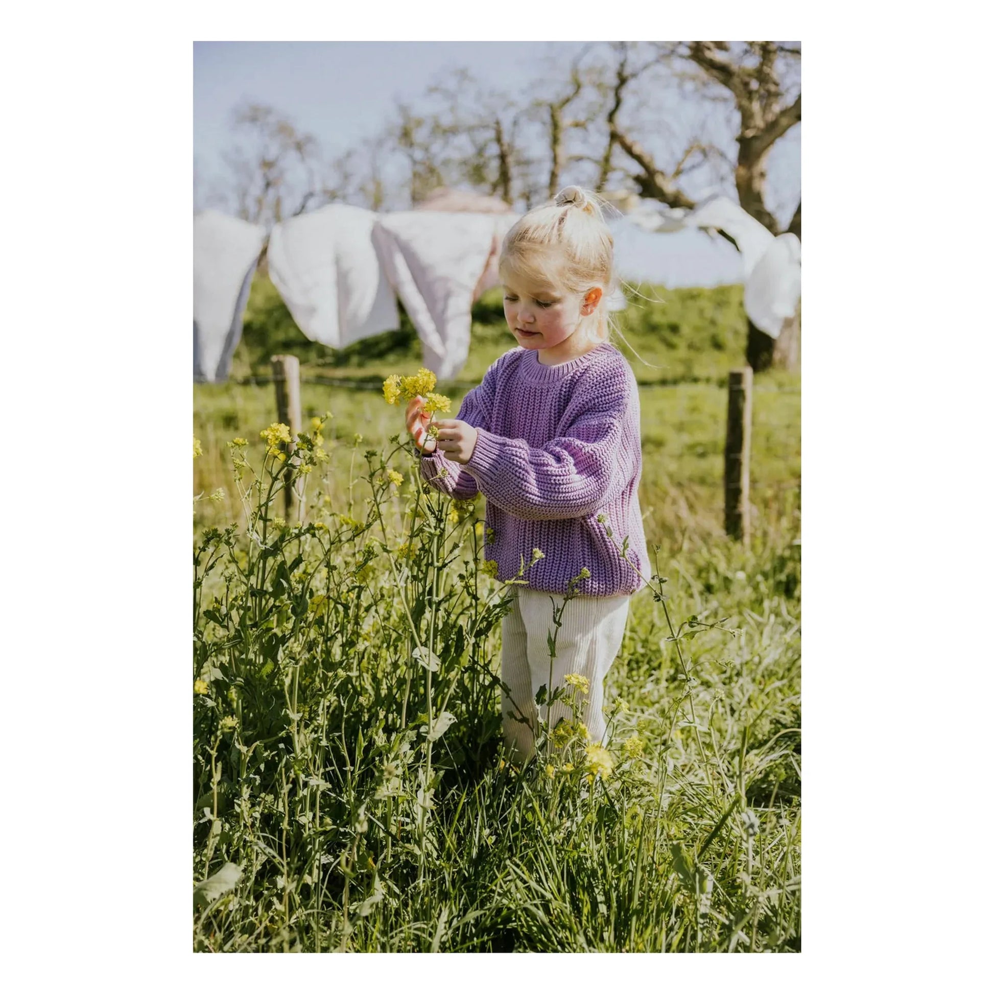 Yuki - Organic Cotton Chunky Sweater | Lavender