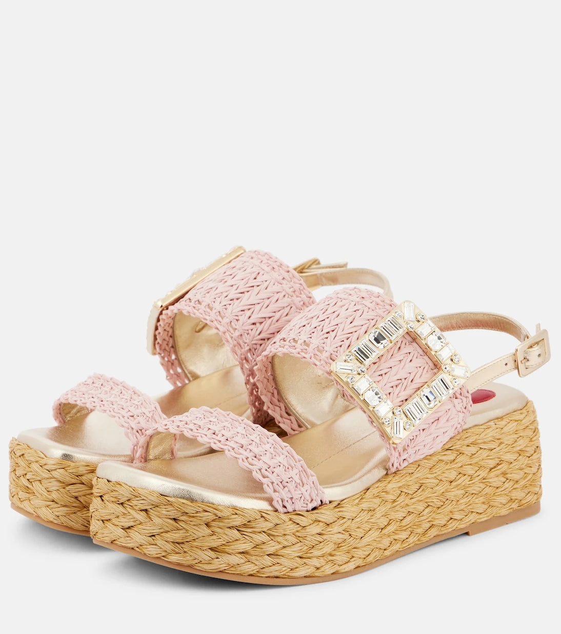 Roger Vivier - Espa 60 raffia platform sandals