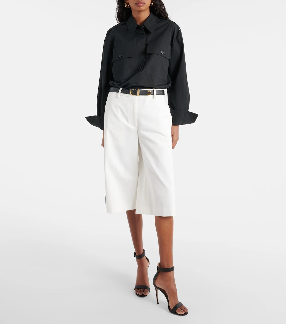 Nili Lotan - Erza cotton Bermuda shorts