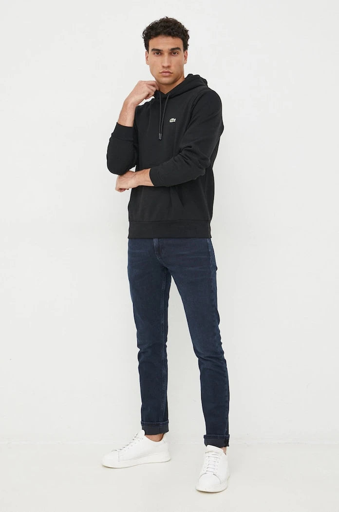 Pamuklu kapüşonlu Lacoste sweatshirt