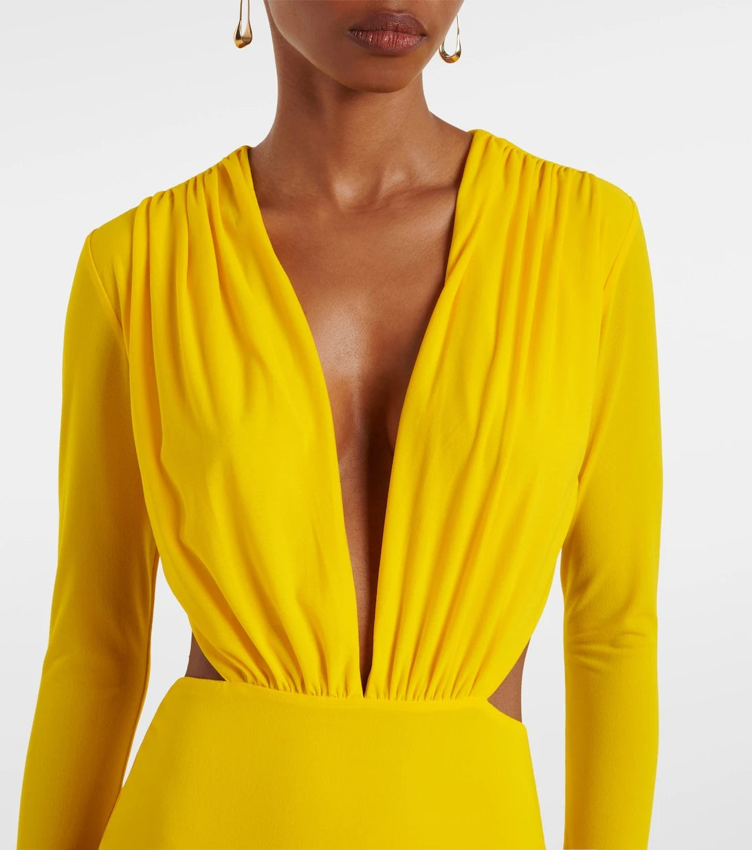 Alex Perry - Ruched open-back crêpe jersey gown