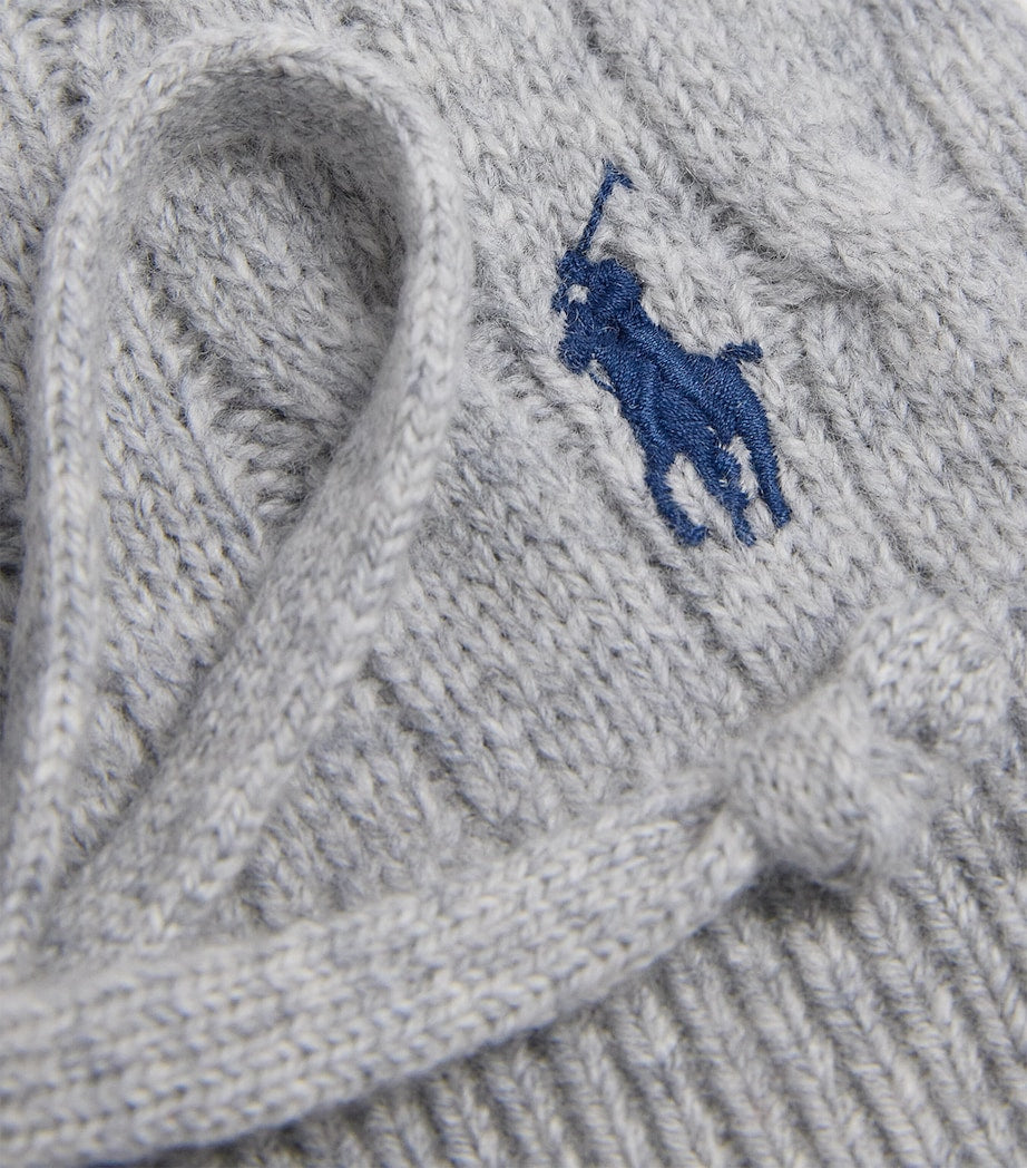 Wool-Cashmere Polo Pony Snood SOFT GREY HEATHER