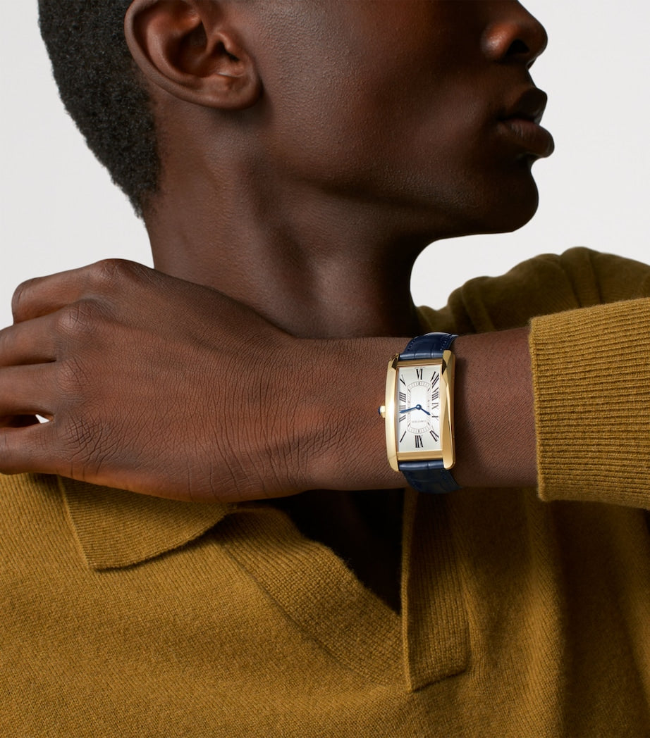 Large Yellow Gold Tank Américaine Watch 24.4mm