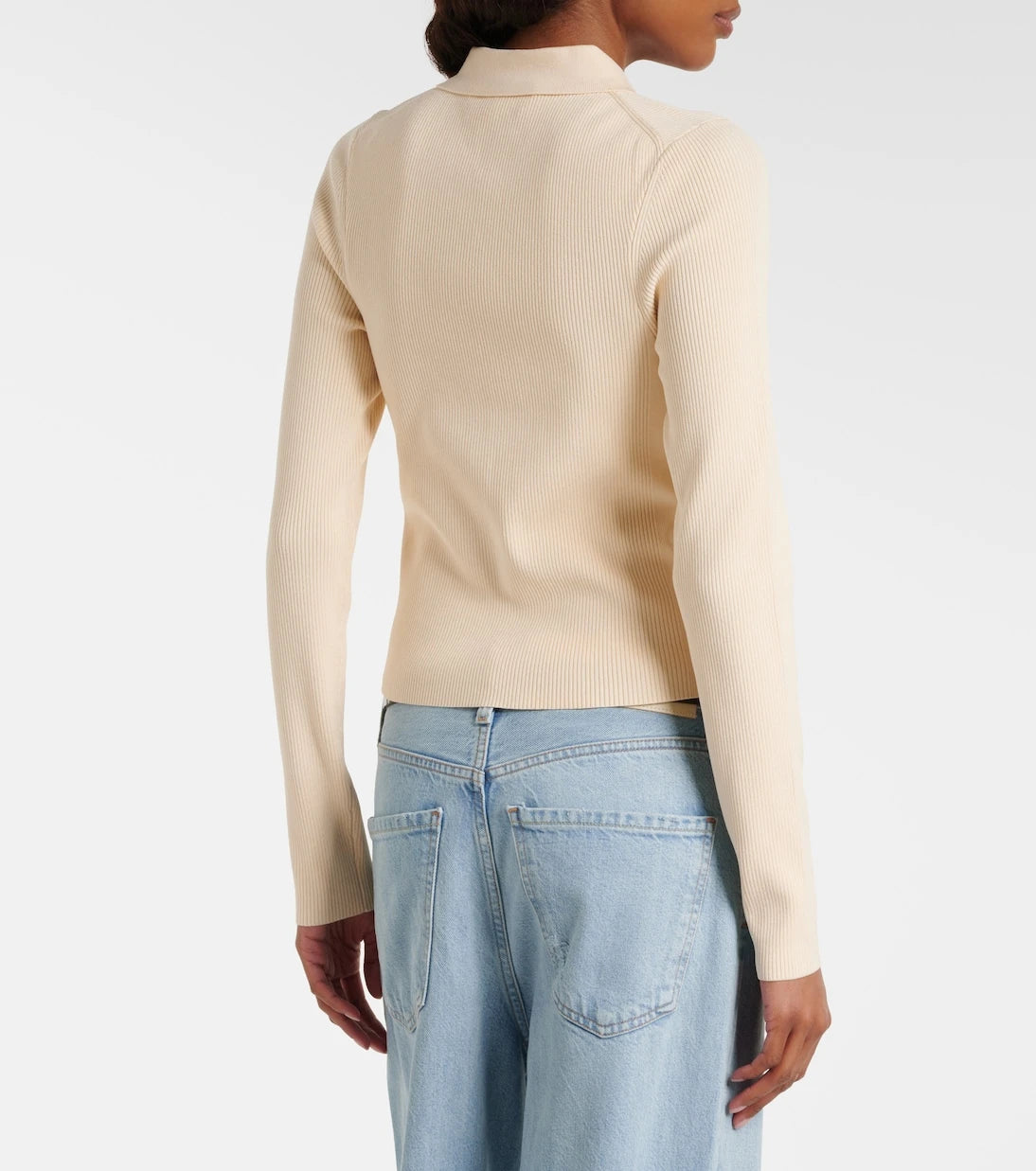 Victoria Beckham - Mila ribbed-knit zip-up top