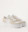 Prada White Leather Platform Downtown Sneakers 50