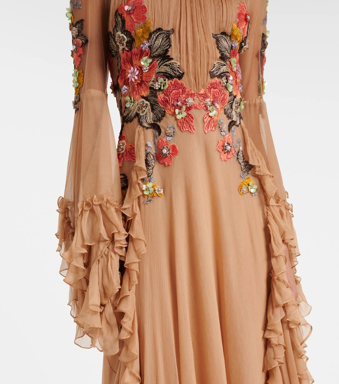 Costarellos - Zilara embellished silk georgette gown