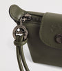 Longchamp Green Leather Le Pliage Extra Coin Purse