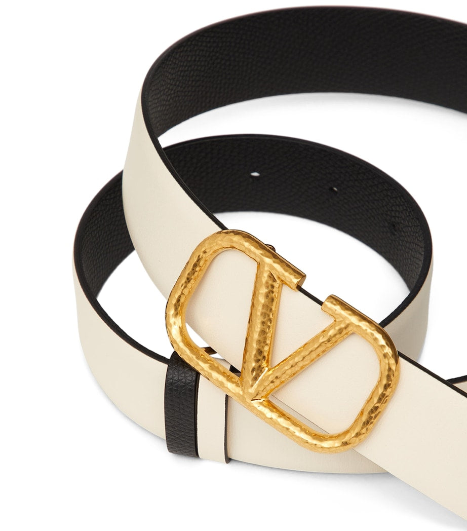 Valentino Garavani White Reversible VLOGO Signature Belt