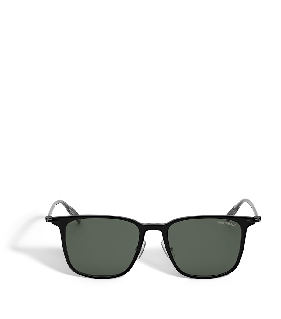 Montblanc Black Injected Rectangular Sunglasses