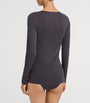 Black Cotton Seamless Long-Sleeve Top