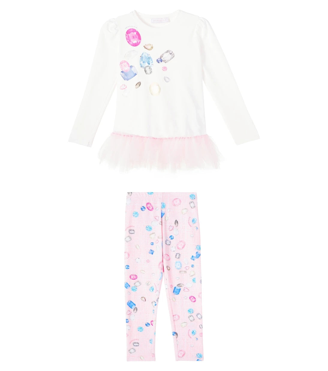 Monnalisa - Cotton-blend top and leggings set