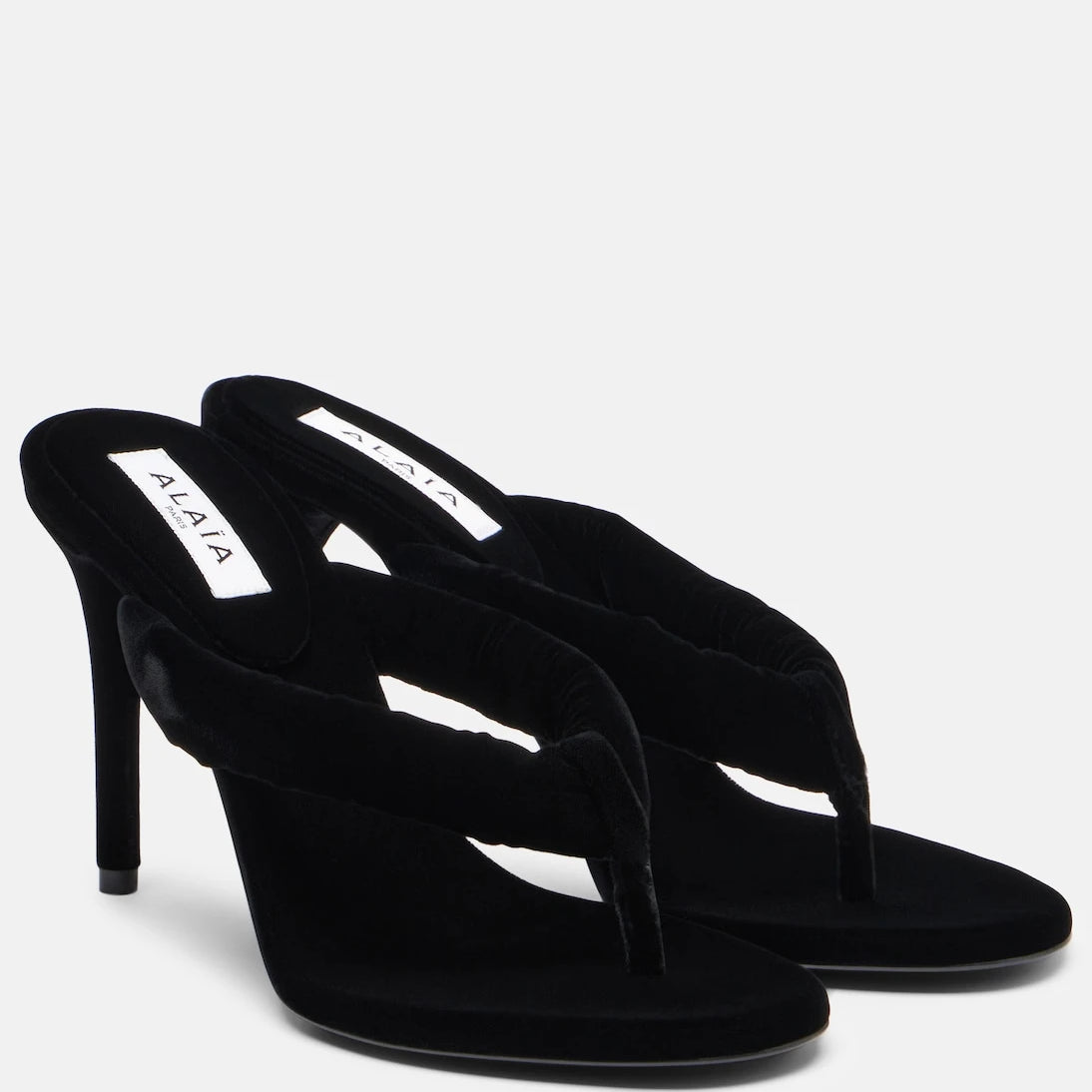 Alaïa - 90 velvet thong sandals
