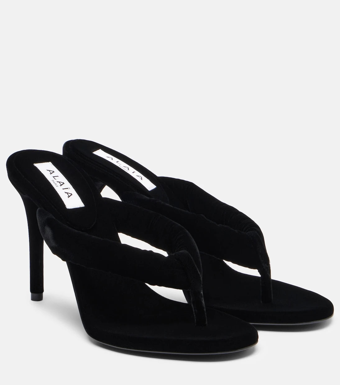 Alaïa - 90 velvet thong sandals