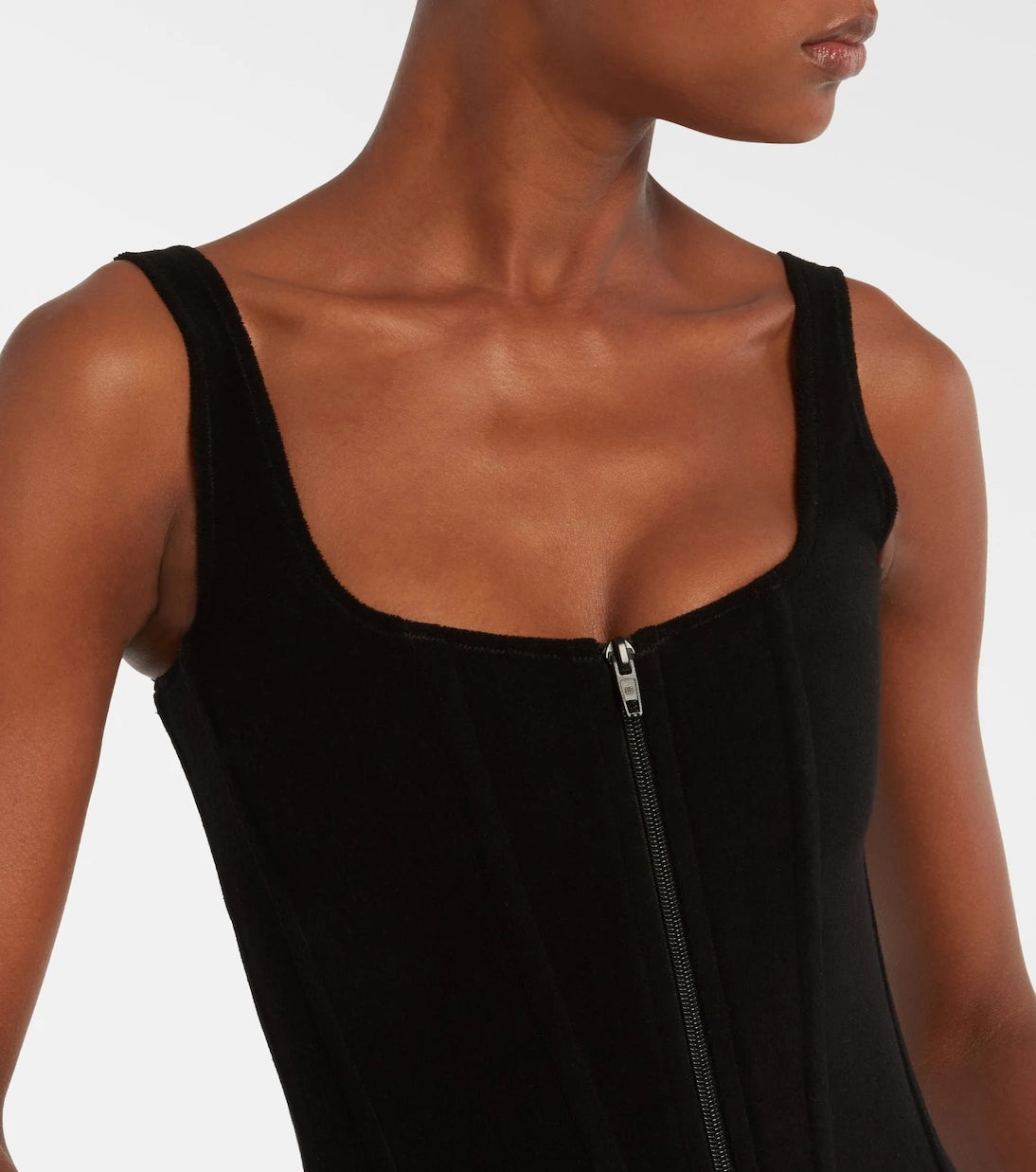 Balenciaga - Cotton-blend velvet corset top