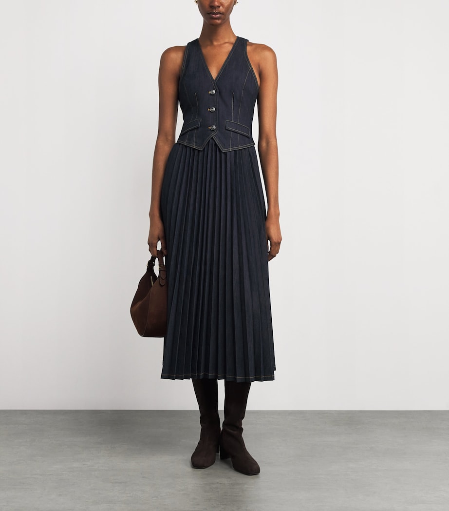 Cinq A Sept Navy Denim Esther Midi Dress