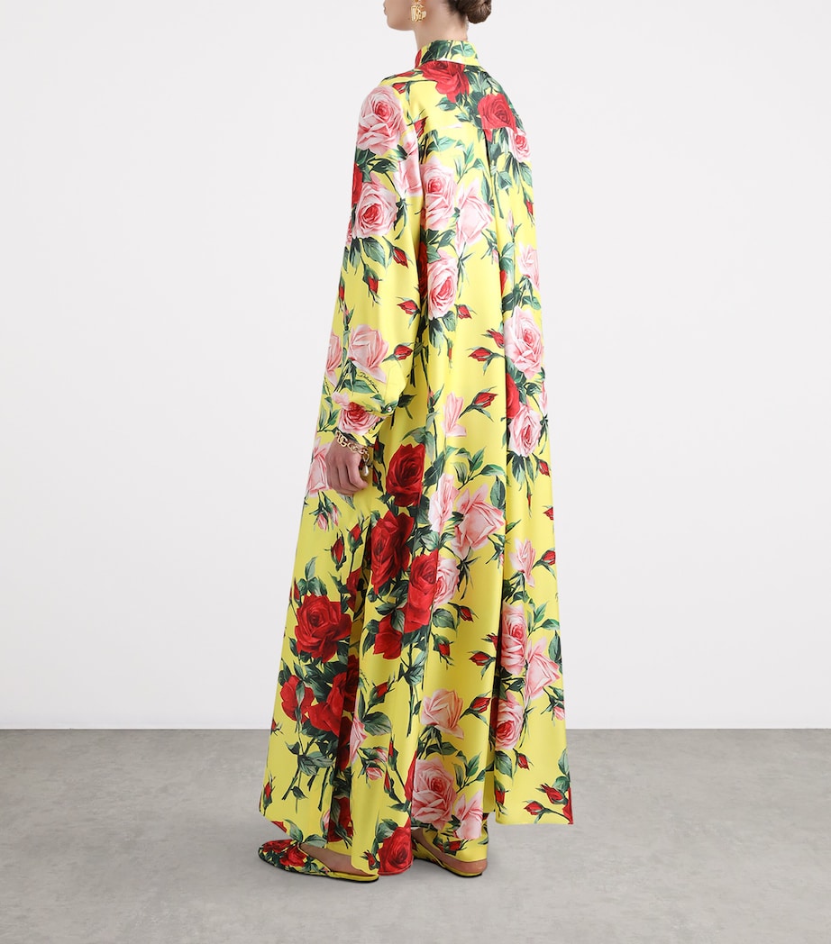 Dolce & Gabbana Multi Silk Floral Maxi Tunic Dress