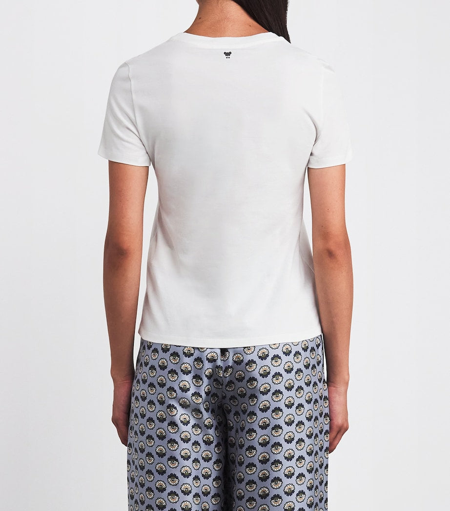 Weekend Max Mara White Cotton Print and Embroidered T-Shirt
