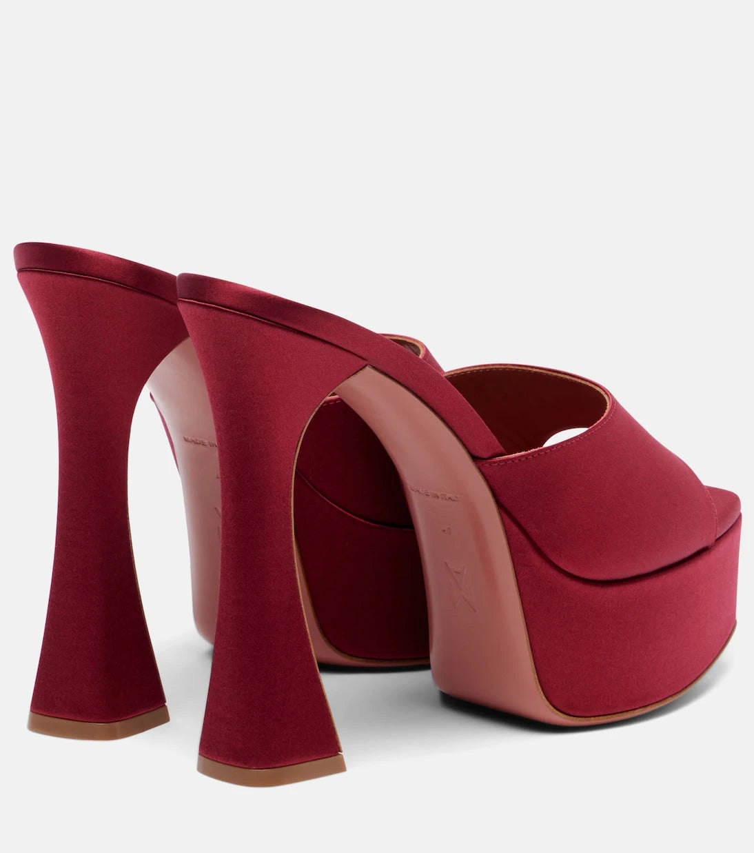 Amina Muaddi - Dalida 140 satin platform mules
