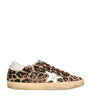 Golden Goose Brown Pony Skin Leopard Print Super-Star Sneakers