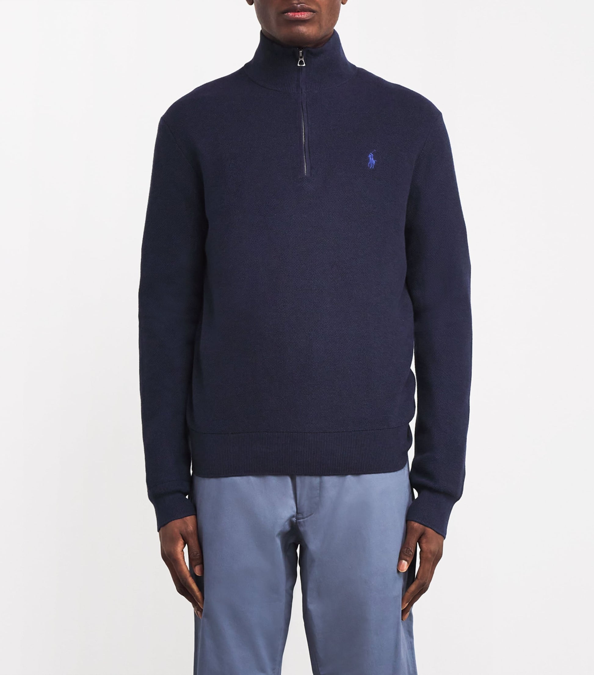 Polo Ralph Lauren Navy Cotton Quarter-Zip Sweatshirt