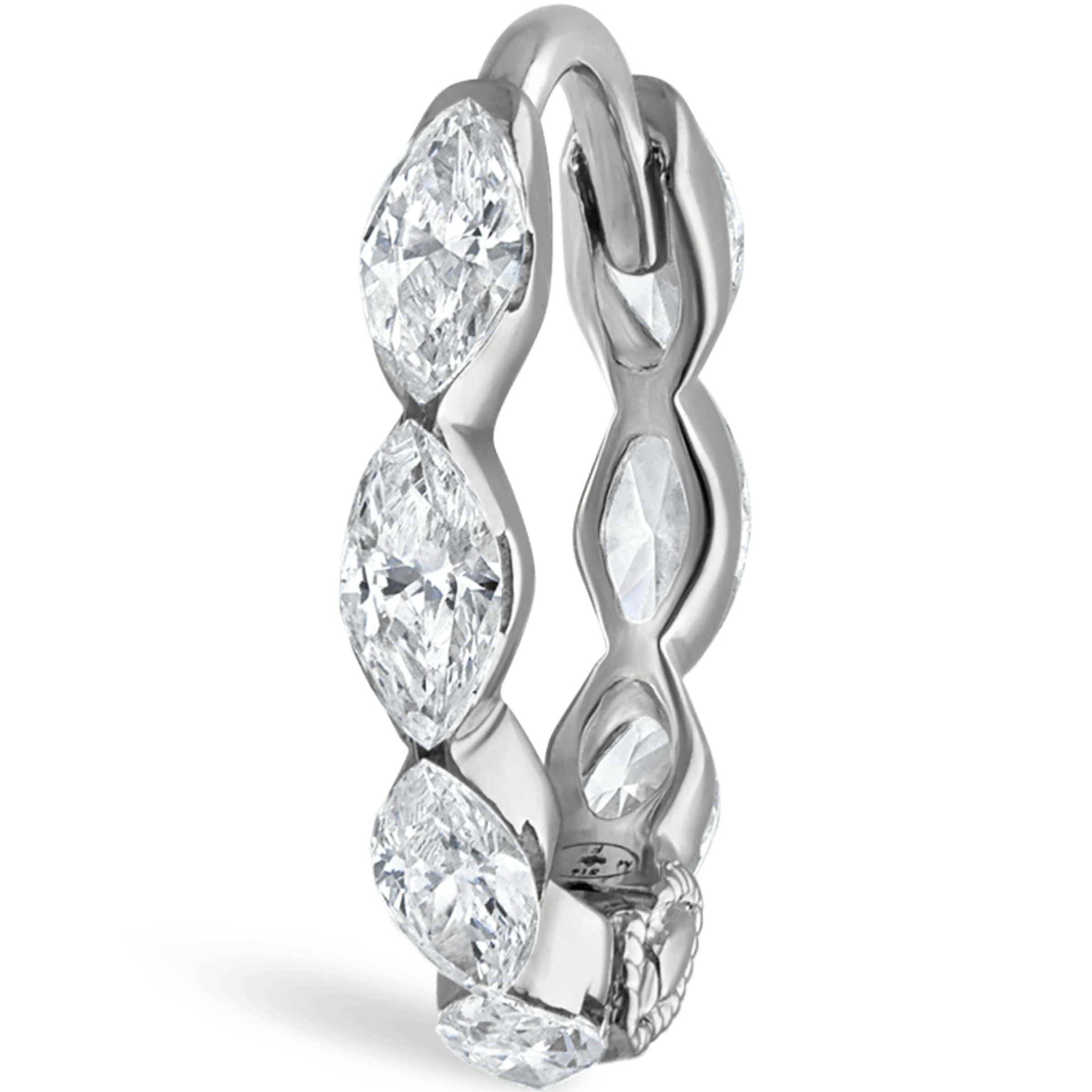 Maria Tash White Gold and Diamond Marquise Eternity Hoop Earring (8mm)