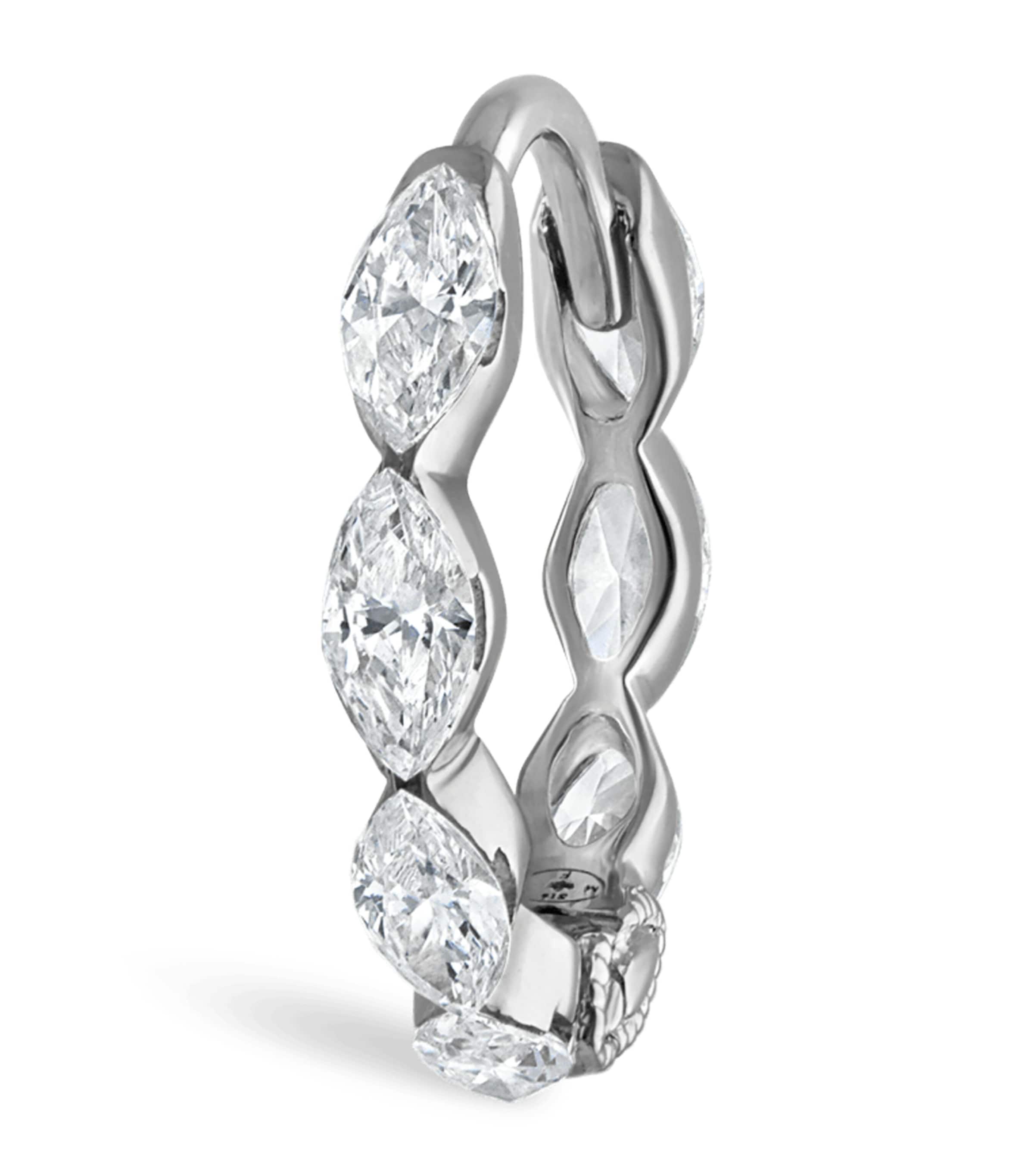 Maria Tash White Gold and Diamond Marquise Eternity Hoop Earring (8mm)