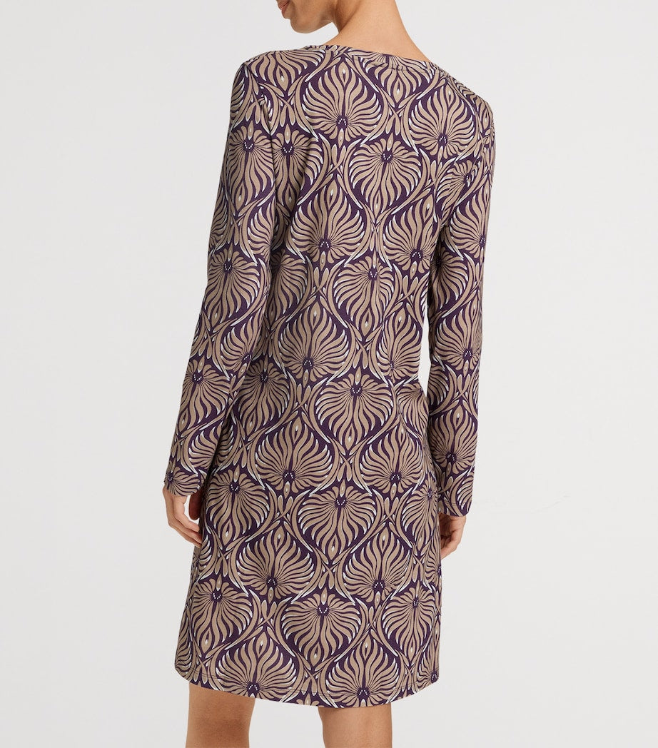 Multi Cotton-Blend Damask Nightdress