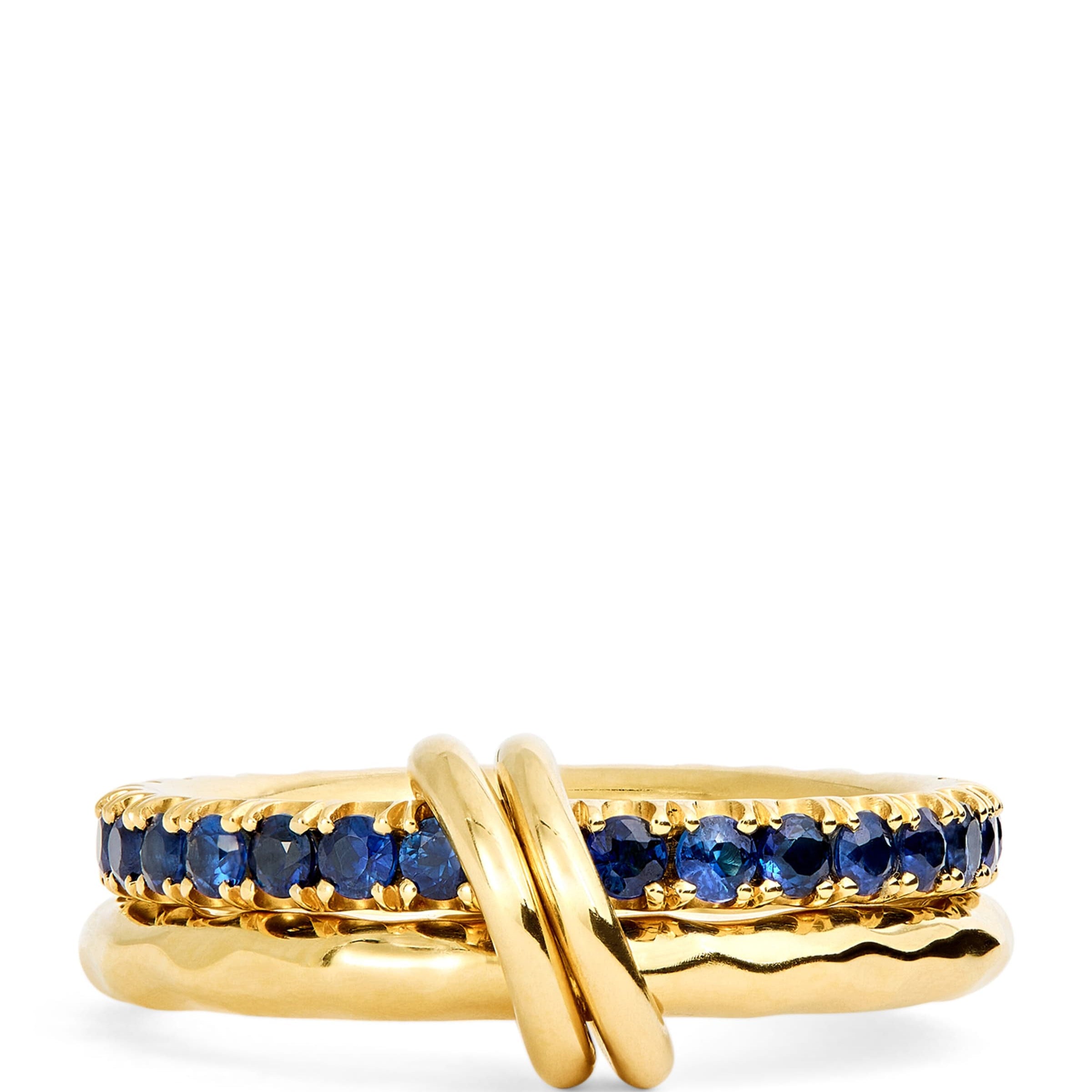 Spinelli Kilcollin Yellow Gold and Sapphire Vetra Vulcan Ring