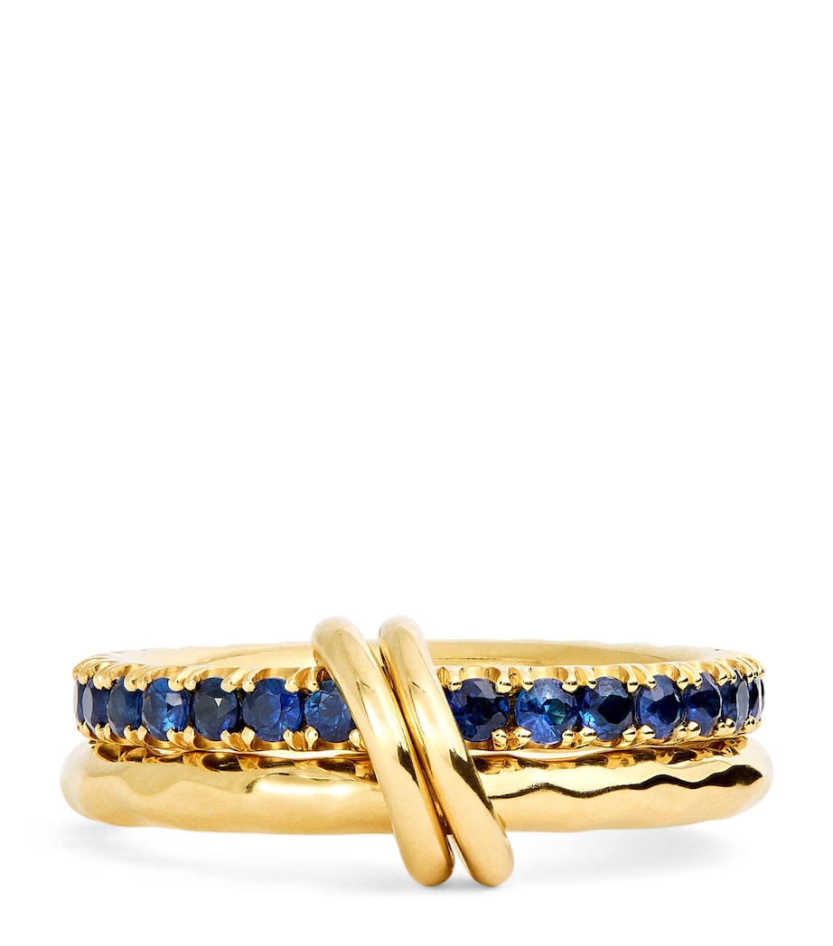 Spinelli Kilcollin Yellow Gold and Sapphire Vetra Vulcan Ring