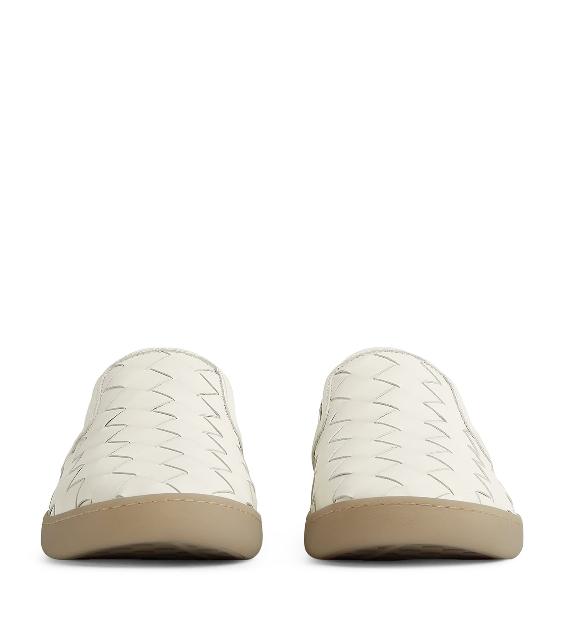 Bottega Veneta White Leather Intrecciato Sawyer Sneakers