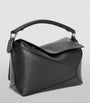 LOEWE Black Small Leather Puzzle Edge Top-Handle Bag
