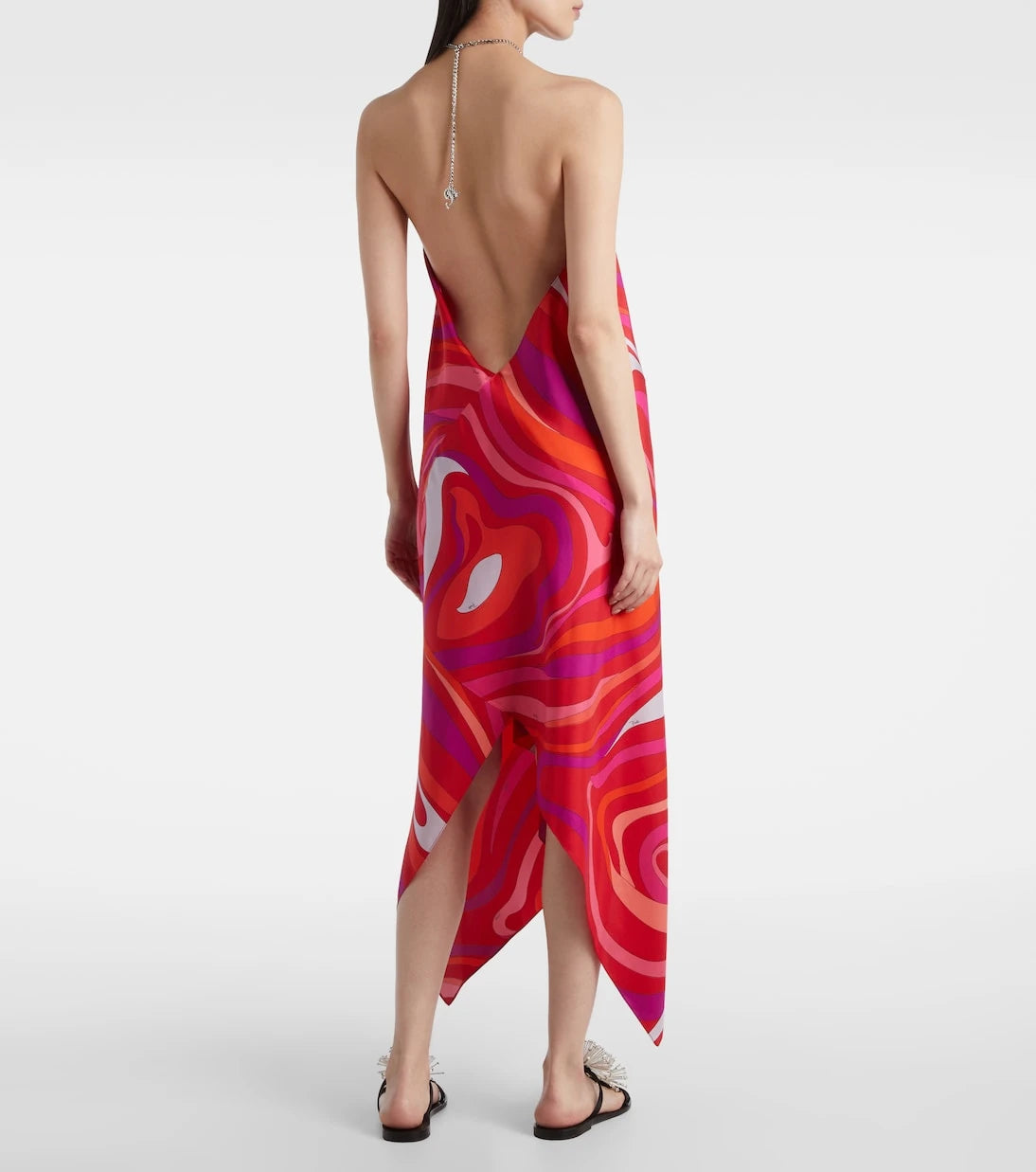 Pucci - Marmo embellished halterneck silk minidress